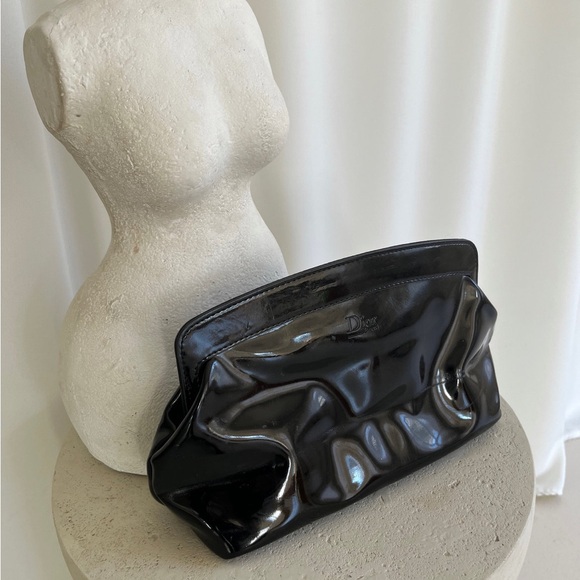 Dior Handbags - Dior Black Patent Leather Clutch Wristlet
